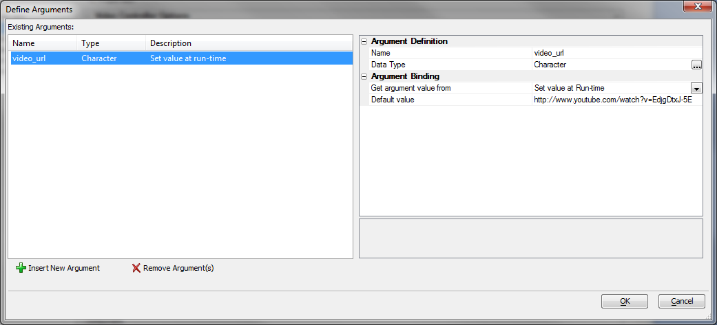 Video Component Youtube Arguments